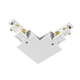 Connecteur en L, pour rail encastré 3P, terre à gauche, blanc, DALI