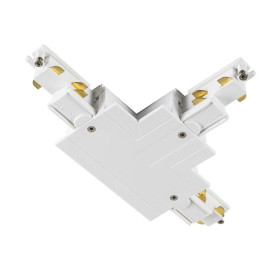 Connecteur en T, pour rail encastré 3P, terre à l'extérieur à gauche, blanc DALI