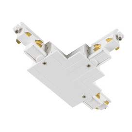 Connecteur en T, pour rail encastré 3P, terre à l'intérieur à droite, blanc DALI