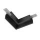 Connecteur en L mécanique 48 V TRACK pour rail apparent standard gauche noir