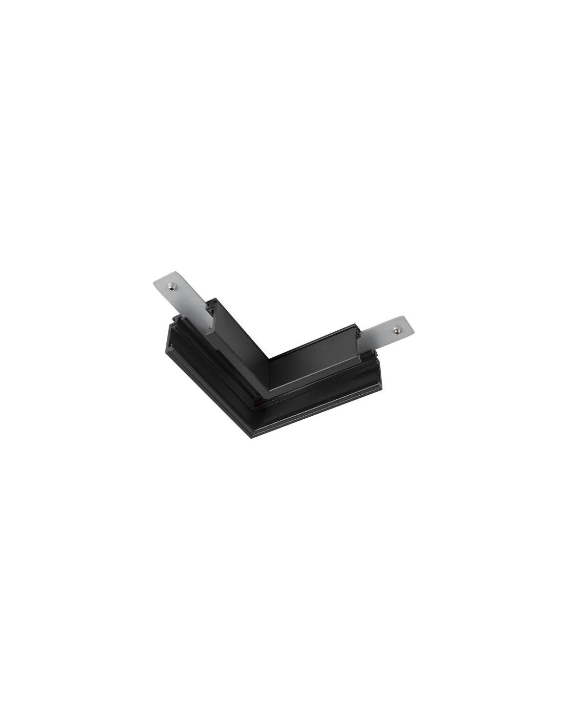 Connecteur en L mécanique 48 V TRACK pour rail apparent standard gauche noir