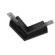 Connecteur en L mécanique 48 V TRACK pour rail apparent standard droite noir