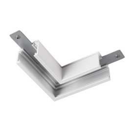 Connecteur en L mécanique 48 V TRACK pour rail apparent standard droite blanc