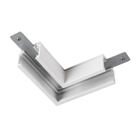 Connecteur en L mécanique 48 V TRACK pour rail apparent standard droite blanc