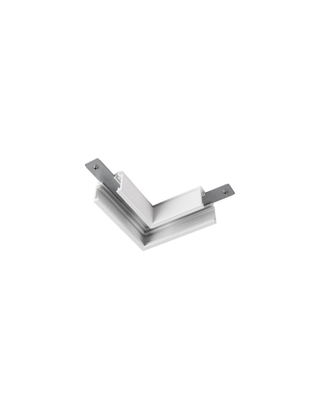 Connecteur en L mécanique 48 V TRACK pour rail apparent standard droite blanc