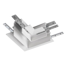 Connecteur en L mécanique 48V TRACK rail encastré profond Stereo gauche blanc