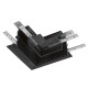 Connecteur en L mécanique 48V TRACK rail encastré profond Stereo droite noir
