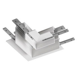 Connecteur en L mécanique 48V TRACK rail encastré profond Stereo droite blanc