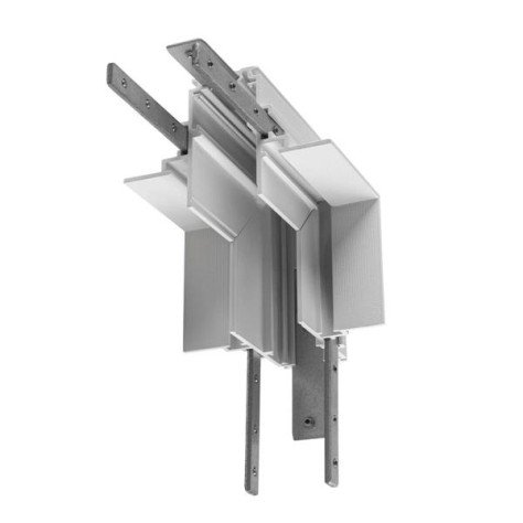 Connecteur en L mécanique 48 V TRACK pour rail encastré profond Stereo blanc