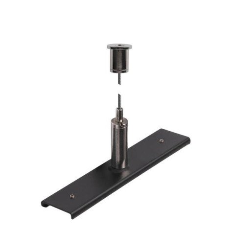 Plaque de renforcement de rails avec kit de suspension 48 V TRACK câble 3 m noir