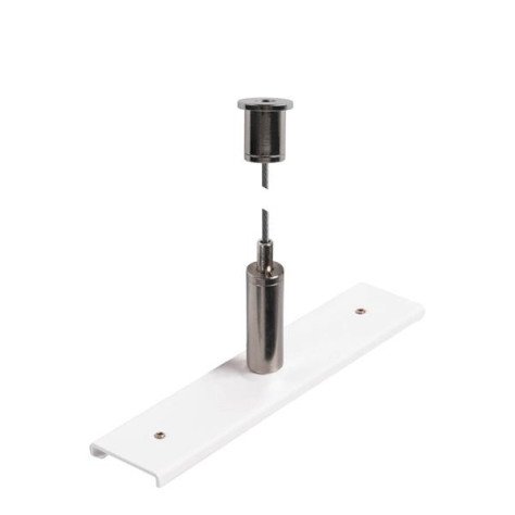 Plaque de renforcement de rails avecKit de suspension 48 V TRACK câble 3 m blanc