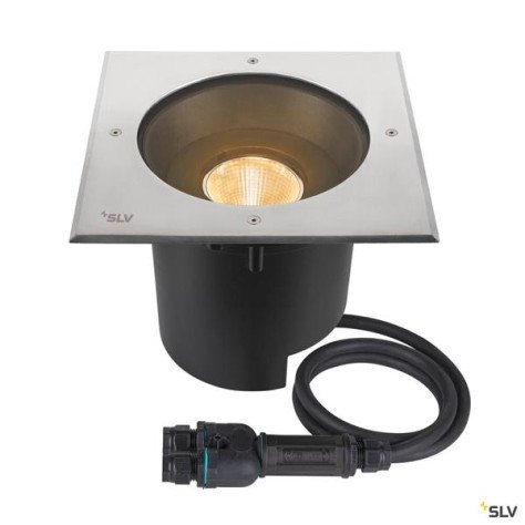 Cache rectangulaire DASAR 2.0 XL 24° 3000 K avec driver DALI acier inoxydable