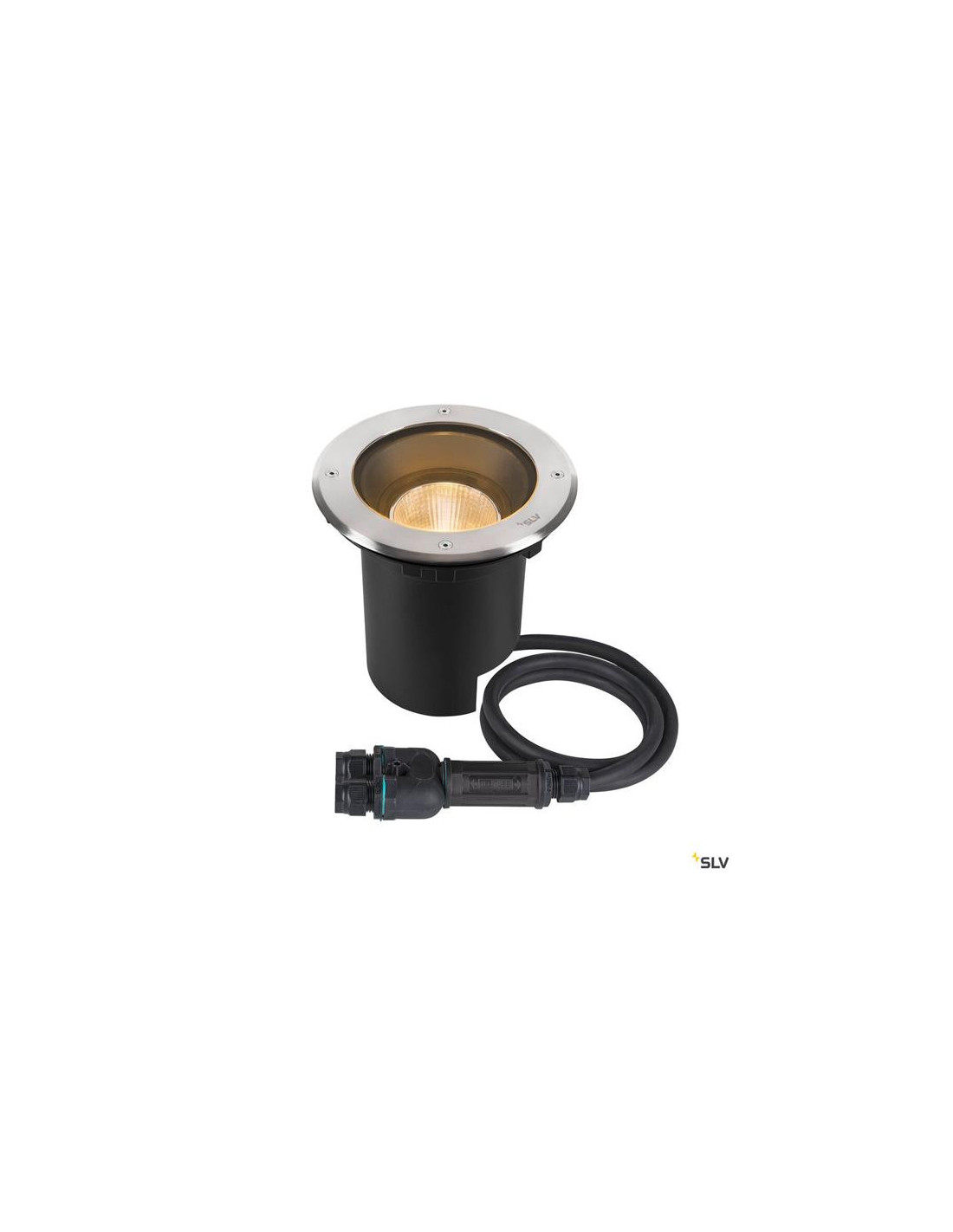 Cache rond DASAR 2.0 24° 3000 K avec driver DALI acier inoxydable