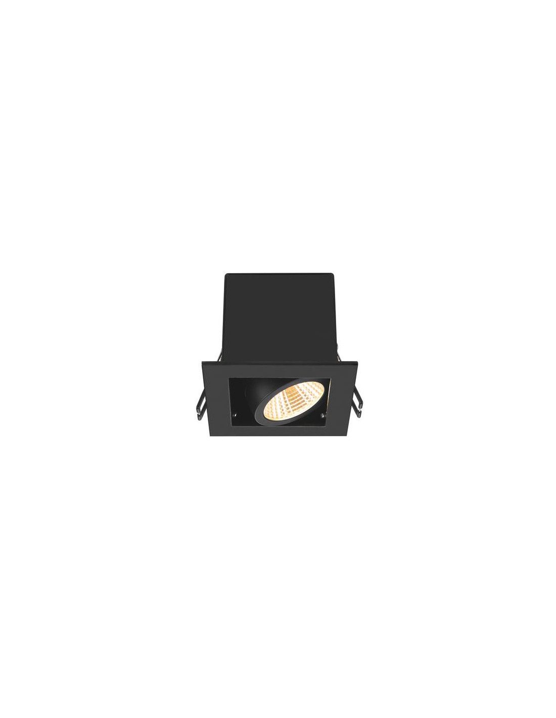 KADUX, plafonnier encastré, single, 3000 K, 38°, IP 20, carré, noir