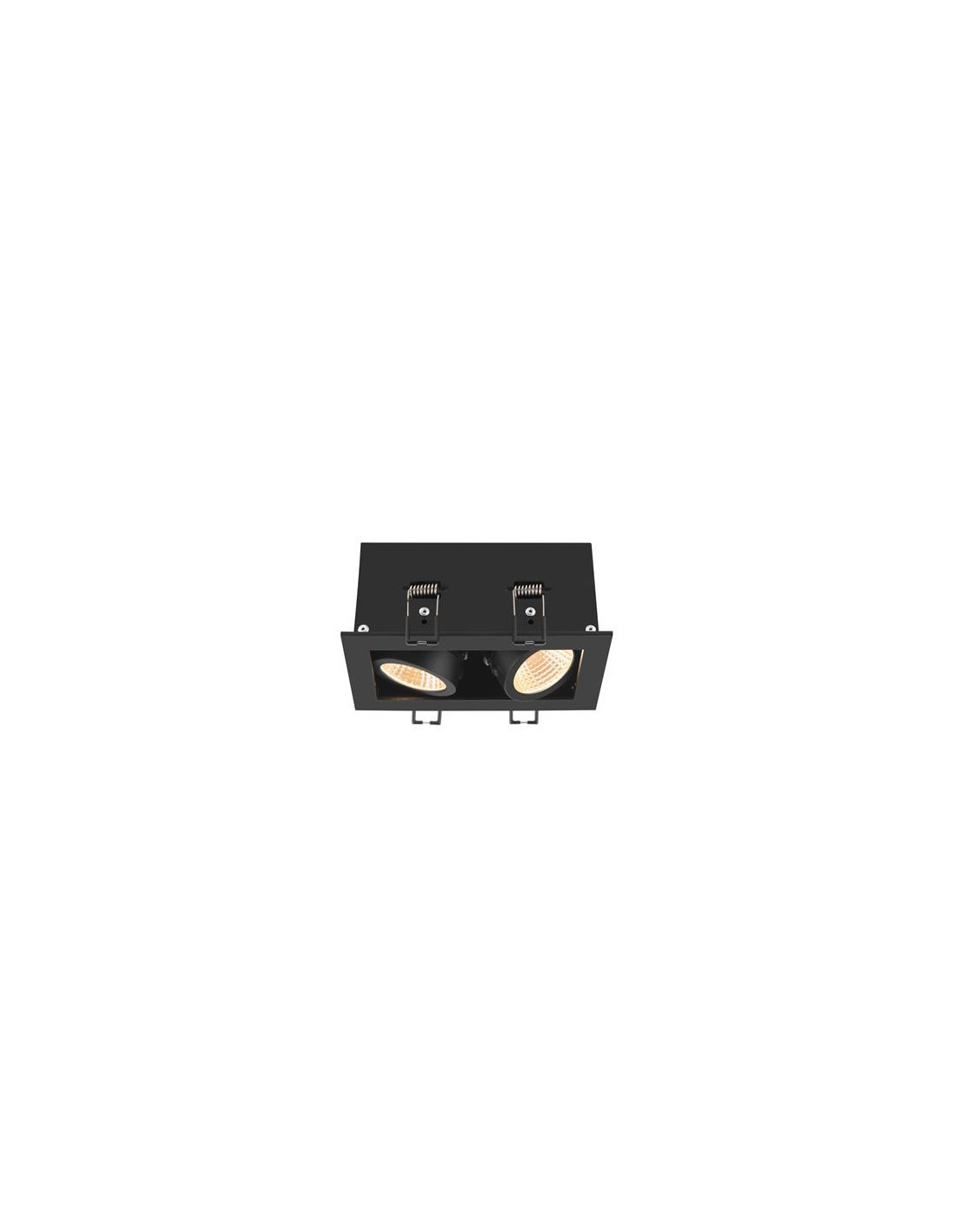 KADUX, plafonnier encastré, double, 3000 K, 38°, IP 20, carré, noir