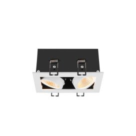 KADUX, plafonnier encastré, double, 3000 K, 38°, IP 20, carré, blanc