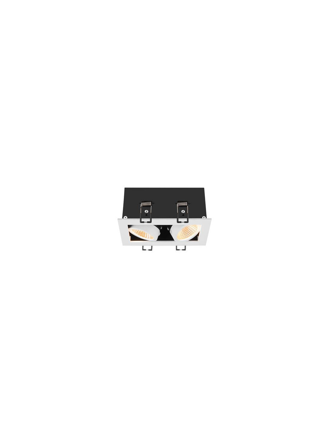 KADUX, plafonnier encastré, double, 3000 K, 38°, IP 20, carré, blanc