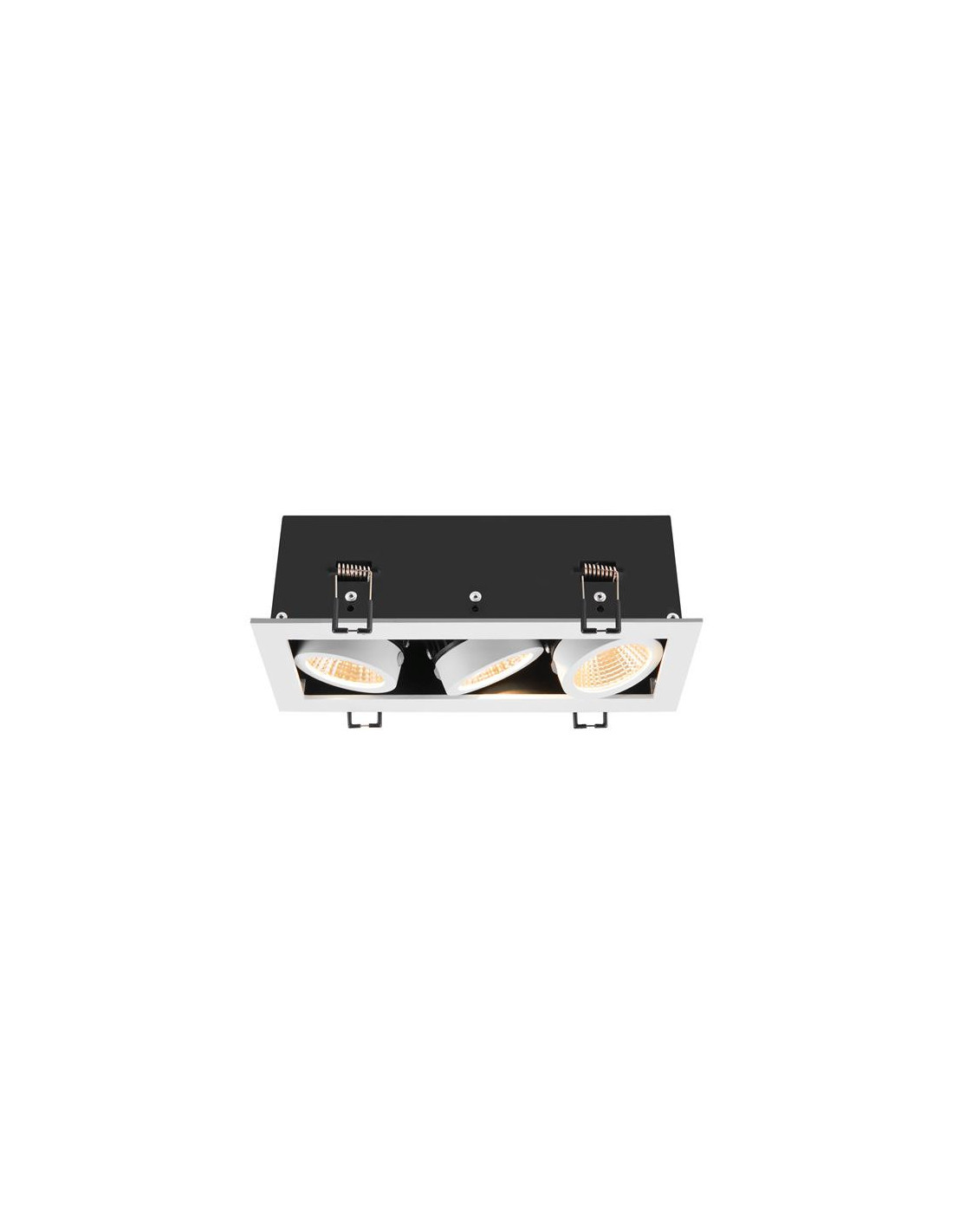 KADUX, plafonnier encastré, triple, 3000 K, 38°, IP 20, carré, blanc