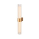 LYGANT double, applique murale apparente, 3000 K, 11 W, laiton