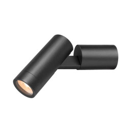 S-TUBE, applique murale apparente, rond, 1x max. 10 W GU10, noir