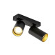 KAMI, luminaire monté au plafond, double, 2x max. 10 W, GU10, noir/or
