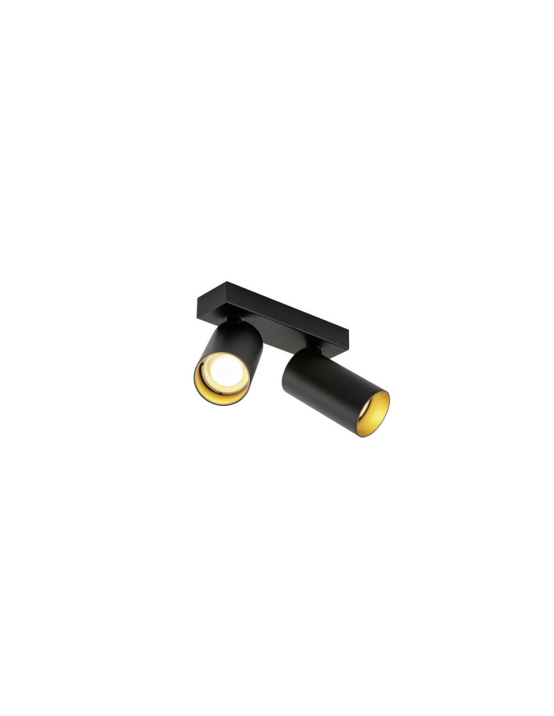 KAMI, luminaire monté au plafond, double, 2x max. 10 W, GU10, noir/or