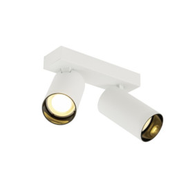 KAMI, luminaire monté au plafond, double, 2x max. 10 W, GU10, blanc/noir