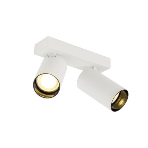 KAMI, luminaire monté au plafond, double, 2x max. 10 W, GU10, blanc/noir