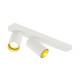 KAMI, luminaire monté au plafond, double, long, 2x max. 10 W, GU10, blanc/or