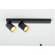 KAMI, luminaire monté au plafond, double, long, 2x max. 10 W, GU10, noir/or