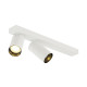 KAMI, luminaire monté au plafond, double, long, 2x max. 10 W, GU10, blanc/noir