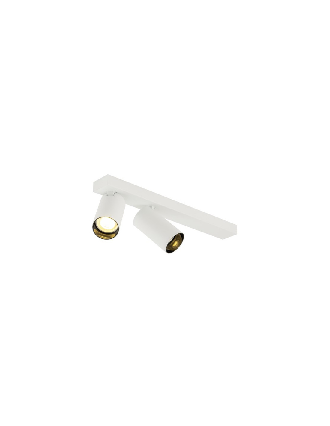 KAMI, luminaire monté au plafond, double, long, 2x max. 10 W, GU10, blanc/noir