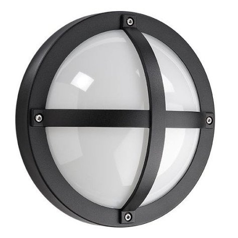 Solo applique E27 60W noir diffuseur polycarbonate opale IP65