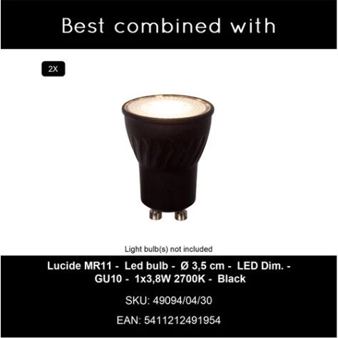 DUPLA - Spot mural / Applique mural - 2xGU10 (MR11) - Fer gris