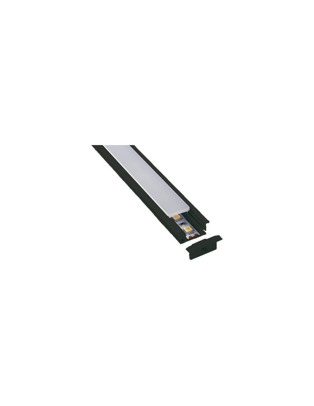 Profile pour strip LED 90° 2m NOIR  à  encastrer